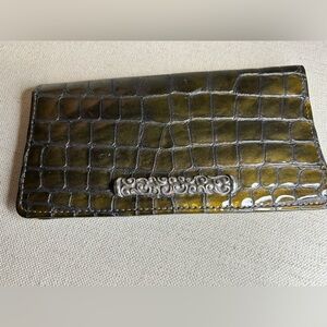 Brighton Patent Leather Croc Embossed Green Women's Wallet Like New